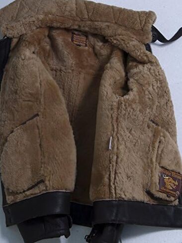 Noble House Sheepskin Bomber Flight Jacket Stuka Mocca in Saudi Arabia