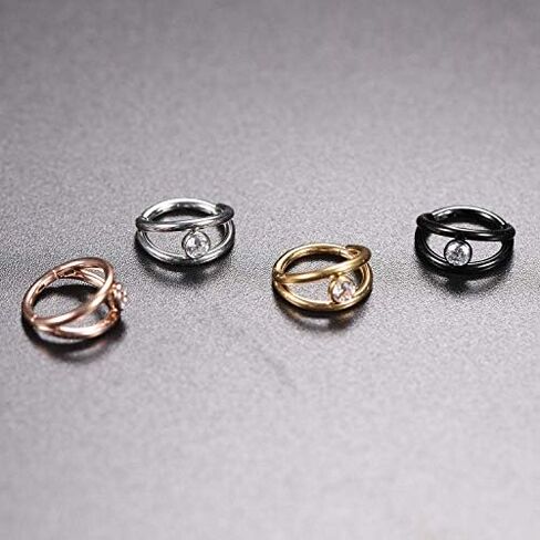 316L Surgical Steel Septum Clicker Ring Nose Ring Hoop Sleeper Hoop Earring Helix Rook Conch Cartilage Daith Tragus Earrings Lobe Nose Piercing Jewelry for Women in Kuwait