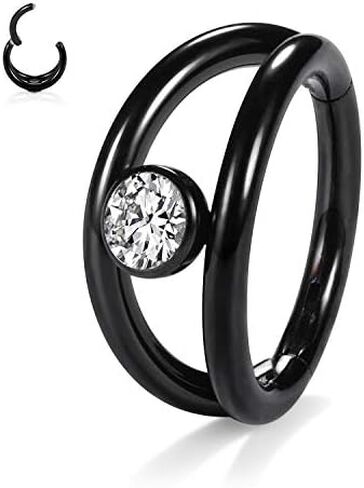 316L Surgical Steel Septum Clicker Ring Nose Ring Hoop Sleeper Hoop Earring Helix Rook Conch Cartilage Daith Tragus Earrings Lobe Nose Piercing Jewelry for Women in Kuwait