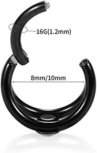 316L Surgical Steel Septum Clicker Ring Nose Ring Hoop Sleeper Hoop Earring Helix Rook Conch Cartilage Daith Tragus Earrings Lobe Nose Piercing Jewelry for Women in Kuwait