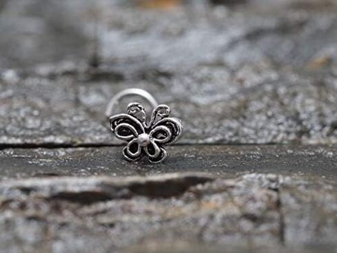 Butterfly Nose Stud, 925 Sterling Silver Nose Screw, Tiny Nose Stud, Nose Jewelry,Nostril Jewelry, Minimalist, Animal Jewelry in Saudi Arabia