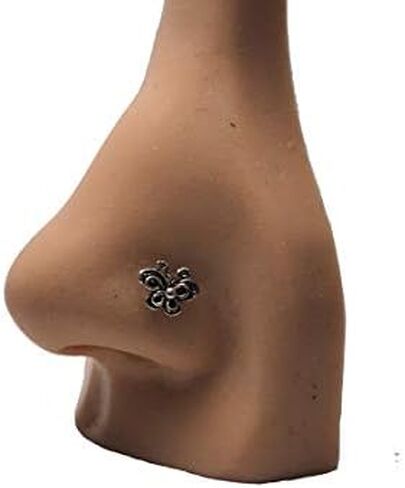 Butterfly Nose Stud, 925 Sterling Silver Nose Screw, Tiny Nose Stud, Nose Jewelry,Nostril Jewelry, Minimalist, Animal Jewelry in Saudi Arabia
