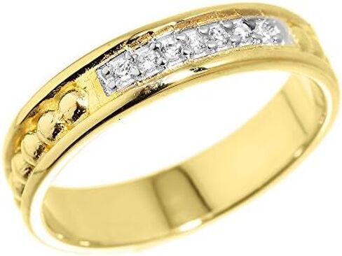 10k Yellow Gold 7-Stone Diamond Wedding Anniversary Band Ring in Saudi Arabia