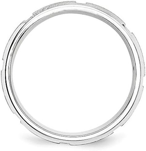Solid 925 Sterling Silver 8mm Men's Matte Brushed Finish Unique Wedding Band Ring in Saudi Arabia