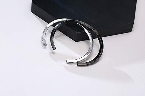 Hisatan 4mm Nordic Elder Futhark Runes Viking Cuff Bracelet,Stainless Steel Twisted Mobius C Shape Bangle,Norse Scandinavian Amulet Talisman Bracelet in Saudi Arabia