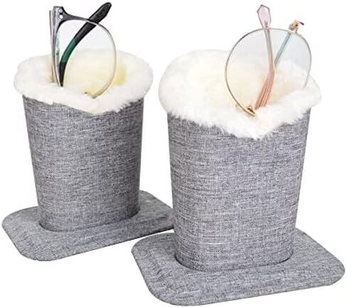 Baitaihem Pack of 2 Plush Lined Eyeglasses Holder Stand Protective Glasses Case For Desks Or Nightstands in Kuwait
