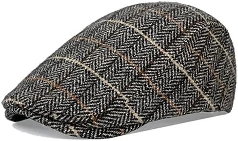 Plaid Flat Caps Hats for Men Herringbone Newsboy Golf Cap Beret Ivy Caps for Driving Hunting Fishing in Kuwait
