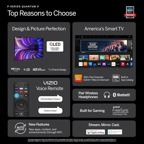 VIZIO 40-inch D-Series Full HD 1080p Smart TV with Apple AirPlay and Chromecast Built-in, Alexa Compatibility, D40f-J09, 2022 Model in Kuwait