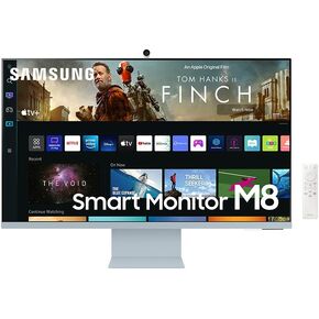 شاشة كمبيوتر ذكية SAMSUNG M80C UHD HDR مقاس 32 بوصة مع تلفزيون متدفق، كاميرا Slimfit متضمنة، وصول لاسلكي للكمبيوتر عن بعد، Alexa مدمج (LS32CM801UNXZA)، أبيض دافئ