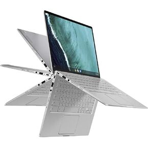 اسس لابتوب كروم بوك فليب C434 2 في 1 بشاشة لمس نانو ايدج 14 انش FHD رباعية الاتجاهات ومعالج انتل كور M3-8100Y وذاكرة RAM 8GB وذاكرة eMMC 64GB وكيبورد باضاءة خلفية ونظام تشغيل كروم C434TA-DS384T فضي in Saudi Arabia