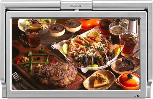 KUVASION 15.6 Inches 1080p Flip Down Kitchen TV, Under Cabinet Kitchen TV, FHD Screen, Glossy Silver Grey, Built-in ATSC+NTSC Tuner, HDMIx2, USB in Saudi Arabia