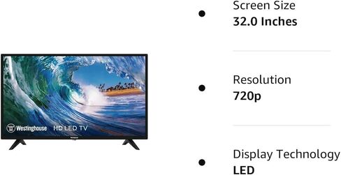 تلفزيون Westinghouse 32 بوصة 720 بكسل LED HD مع نسبة عرض إلى ارتفاع HDMI USB VGA 16:9 معدل تحديث شريحة V مدمج 60 هرتز WD32HX1201 (متجدد) in Kuwait