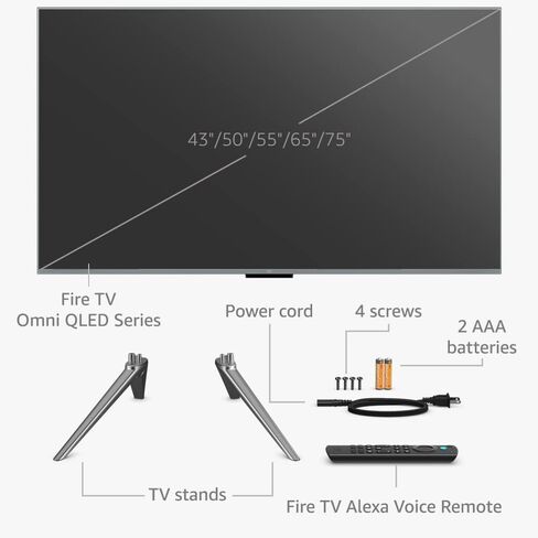Amazon Fire TV 50" Omni QLED Series 4K UHD smart TV, Dolby Vision IQ, Fire TV Ambient Experience, local dimming, hands-free with Alexa in Kuwait