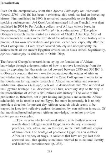 AFRICAN PHILOSOPHY The Pharaonic Period: 2780-330 BC in Kuwait