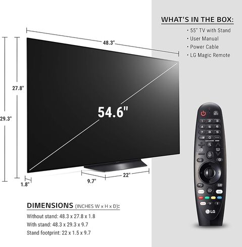 تلفزيون LG OLED55BXPUA Alexa المدمج BX مقاس 55 بوصة 4K ذكي OLED (2020) in Kuwait