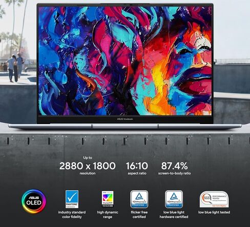 Asus 2022 Latest Vivobook S 14X 14.5 OLED 2.8K 120Hz Laptop, 14 Cores Intel Evo 12th Gen i7-12700H, 100% DCI-P3 Pantone 600nits 16:10, Wi-Fi 6E, Backlit KB, Thunderbolt 4 (12GB RAM in Kuwait