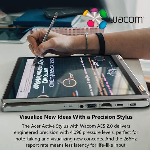 Acer Spin 5 Intel Evo Convertible Laptop | 14" 2560 x 1600 IPS Touch (425nit & 100% sRGB) | Intel Core i7-1260P | 16GB LPDDR5 | 1TB SSD | Killer WiFi 6E | Active Stylus | Windows 11 | SP514-51N-70LZ in Saudi Arabia