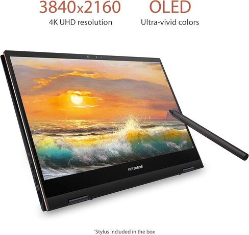 كمبيوتر محمول ASUS ZenBook Flip S13 OLED فائق النحافة، شاشة 13.3 4K Touch، وحدة المعالجة المركزية Intel Evo Platform Core i7-1165G7، ذاكرة الوصول العشوائي 16 جيجابايت، 1 تيرابايت SSD، Thunderbolt4، TPM، Windows10Pro، إلغاء الضوضاء AI، Jade Black، UX371EA- in Kuwait