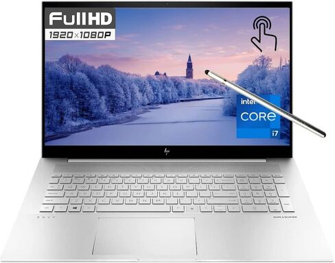 HP 2023 Newest Envy 17.3" FHD Touchscreen Display Laptop, Intel Core i7-1255U, Backlit Keyboard, Finger Reader, W/ Stylus Pen -32GB DDR4 RAM, 1024GB PCIE SSD, - Windows 11 Home - Silver in Saudi Arabia
