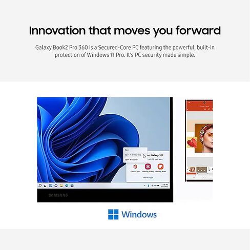 SAMSUNG 15.6" Galaxy Book2 Pro 360 Laptop Computer for Business, i7 / 16GB / 512GB, Windows 11 Pro , 12th Gen Intel Core Processor, Evo Certified, 2022 Model, NP954QED-KJ2US, Silver in Saudi Arabia
