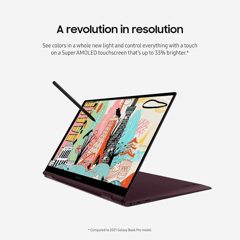 SAMSUNG 15.6" Galaxy Book2 Pro 360 Laptop Computer for Business, i7 / 16GB / 512GB, Windows 11 Pro , 12th Gen Intel Core Processor, Evo Certified, 2022 Model, NP954QED-KJ2US, Silver in Saudi Arabia