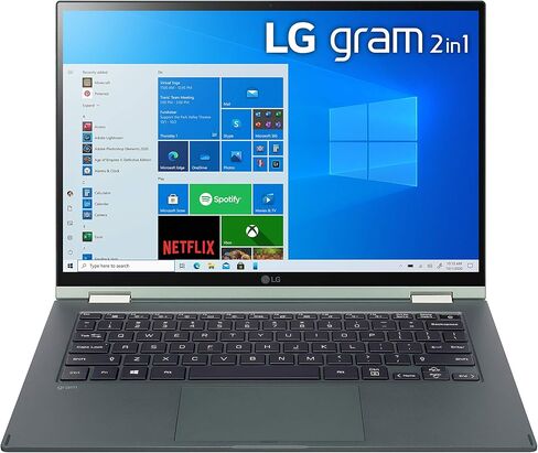LG gram (2022) 14T90Q كمبيوتر لوحي 2 في 1، شاشة 14 بوصة (1920 × 1200) IPS، معالج Intel Evo الجيل الثاني عشر i7 1260P، 16 جيجابايت LPDDR5، 1 تيرابايت NVMe SSD، كاميرا ويب FHD، WiFi 6E، Thunderbolt 4، Windows 11 ، أسود in Saudi Arabia