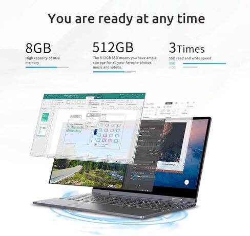 بي ماكس لابتوب واي 11 بلس 2 في 1، شاشة تعمل باللمس، رباعي النواة N5100 (حتى 2.8GHz)، 8GB LPDDR4، 256GB ساتا SSD 11.6 انش FHD (1920×1080)، قابل للتحويل 360 درجة، نوع C، HDMI، هيكل معدني بالكامل in Saudi Arabia