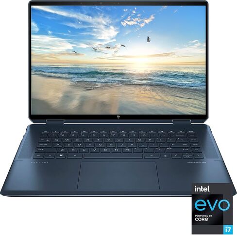 كمبيوتر محمول HP Spectre x360 2 في 1، شاشة لمس 16 بوصة 3K+ (3072 x 1920)، الجيل الثاني عشر Intel Core i7-12700H 14-Core، ذاكرة الوصول العشوائي 16 جيجابايت، 512 جيجابايت SSD، لوحة مفاتيح بإضاءة خلفية، Windows 11 Home، قلم إمالة MPP 2.0 متضمن in Saudi Arabia