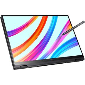 كمبيوتر محمول LG gram خفيف للغاية، 16 بوصة WQXGA (2560 x 1600) IPS 16:10 شاشة لمس 2 في 1، Evo i7-1165G7، عمر بطارية 21 ساعة، قلم ستايلس، واي فاي 6، Thunderbolt 4، بصمة الإصبع، كاميرا ويب (16 جيجابايت رام) | ٥١٢ جيجا بايت PCIe SSD) in Kuwait