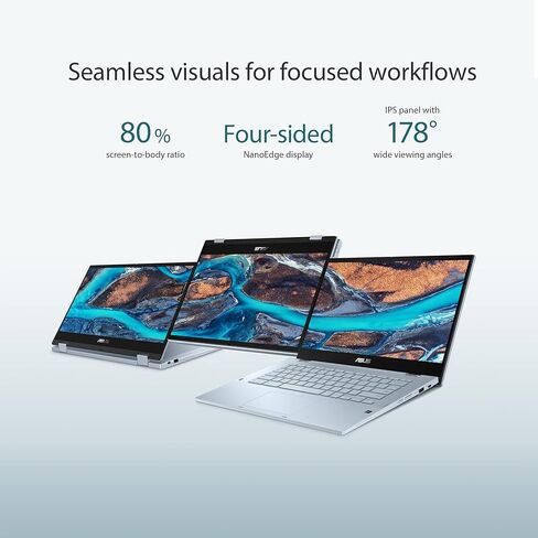 ASUS Chromebook Enterprise Flip CX3، شاشة لمس FHD مقاس 14 بوصة، Intel Core i7-1160G7، محرك أقراص SSD سعة 512 جيجابايت، ذاكرة وصول عشوائي سعتها 16 جيجابايت، لوحة مفاتيح بإضاءة خلفية، Wi-Fi 6، نظام تشغيل Chrome مع ترقية Chrome Enterprise، CX3400FMA-GE762T-S in Saudi Arabia