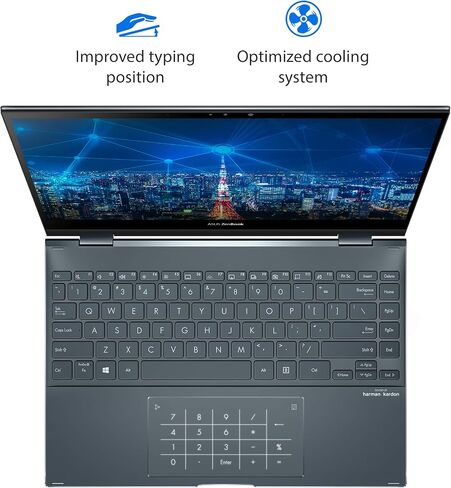 ASUS ZenBook Flip 13 Ultra Slim 2-in-1 Laptop, 13.3" FHD Touchscreen Display, Intel Core i7-1065G7 Processor, 16GB RAM, 512GB PCIe SSD, Thunderbolt 3, Windows 10 Pro, Pine Grey, UX363JA-XB71T in Kuwait