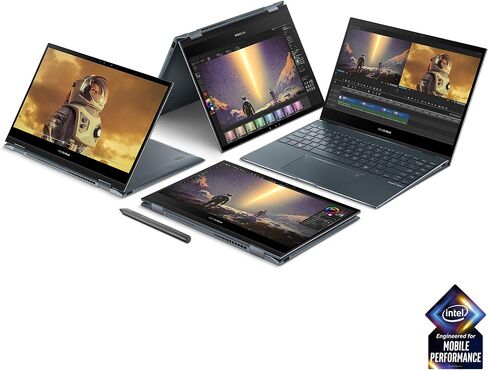 ASUS ZenBook Flip 13 Ultra Slim 2-in-1 Laptop, 13.3" FHD Touchscreen Display, Intel Core i7-1065G7 Processor, 16GB RAM, 512GB PCIe SSD, Thunderbolt 3, Windows 10 Pro, Pine Grey, UX363JA-XB71T in Kuwait