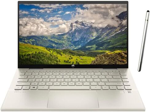 HP Pavilion x360 2-in-1 Touchscreen Laptop, 14" FHD IPS Touch, Intel 4-Core i5-1155G7, Intel Iris Xe Graphics, Backlit KB, Alexa, Fingerprint, 16GB RAM, 512GB SSD, Bundle Stylus Pen, Win11 Home, Gold in Saudi Arabia