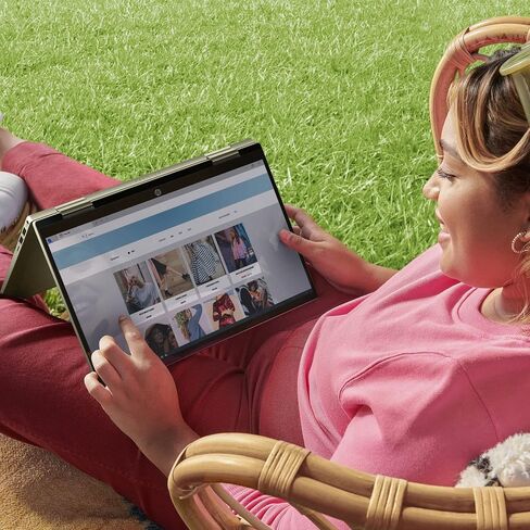 HP Pavilion x360 2-in-1 Touchscreen Laptop, 14" FHD IPS Touch, Intel 4-Core i5-1155G7, Intel Iris Xe Graphics, Backlit KB, Alexa, Fingerprint, 16GB RAM, 512GB SSD, Bundle Stylus Pen, Win11 Home, Gold in Saudi Arabia