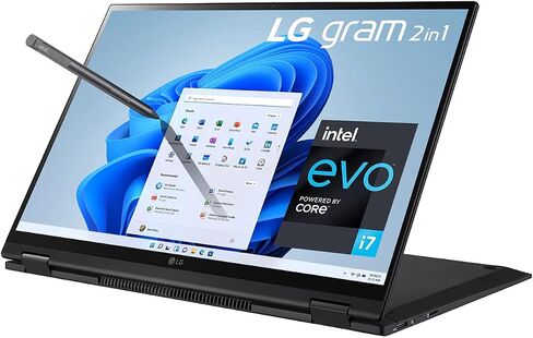 كمبيوتر محمول LG gram 16 بوصة 2 في 1 خفيف الوزن للغاية، QHD IPS (2560 × 1600) شاشة لمس 16:10، عمر بطارية 21 ساعة، Intel Evo Core i7-1165G7، Wi-Fi6، Thunderbolt4، قلم ستايلس، ويندوز 11 ( ذاكرة الوصول العشوائي (RAM) سعة 16 جيجابايت | محرك أقراص PCIe SSD سعة in Kuwait
