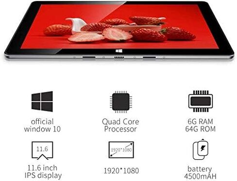 تابلت جمبر EZpad 6 Pro بشاشة لمس FHD مقاس 11.6 انش مع كيبورد وشاشة لمس FHD 2 في 1 وذاكرة RAM 6GB وذاكرة روم 64GB ويدعم بطاقة TF 128GB وكيبورد قابل للازالة وميني HD وبلوتوث وUSB 3.0 in Saudi Arabia