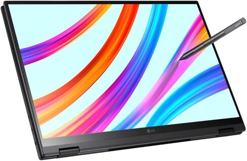 كمبيوتر محمول LG gram خفيف للغاية، 16 بوصة WQXGA (2560 x 1600) IPS 16:10 شاشة لمس 2 في 1، Evo i7-1165G7، عمر بطارية 21 ساعة، قلم ستايلس، واي فاي 6، Thunderbolt 4، بصمة الإصبع، كاميرا ويب (16 جيجابايت رام) | ٥١٢ جيجا بايت PCIe SSD) in Kuwait