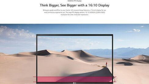 كمبيوتر محمول LG gram خفيف للغاية، 16 بوصة WQXGA (2560 x 1600) IPS 16:10 شاشة لمس 2 في 1، Evo i7-1165G7، عمر بطارية 21 ساعة، قلم ستايلس، واي فاي 6، Thunderbolt 4، بصمة الإصبع، كاميرا ويب (16 جيجابايت رام) | ٥١٢ جيجا بايت PCIe SSD) in Kuwait