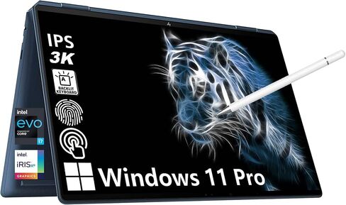 HP [Windows 11 Pro] Spectre 2-in-1 Convertible Business Laptop, 16" 3K Touchscreen, Intel Evo Platform Core i7-12700H, 16GB RAM, 1TB SSD, Thunderbolt 4, Fingerprint, Backlit Keyboard, Durlyfish in Saudi Arabia