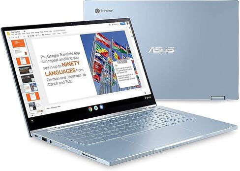 كمبيوتر محمول قابل للتحويل ASUS Chromebook Flip 14 2 في 1 | شاشة NanoEdge تعمل باللمس بدقة FHD مقاس 14 بوصة | Intel Core M3-8100Y | ذاكرة وصول عشوائي (RAM) سعة 8 جيجابايت | تخزين سعة 320 جيجابايت (بطاقة eMMC+256 جيجابايت سعة 64 جيجابايت) | لوحة مفاتيح بإض in Saudi Arabia