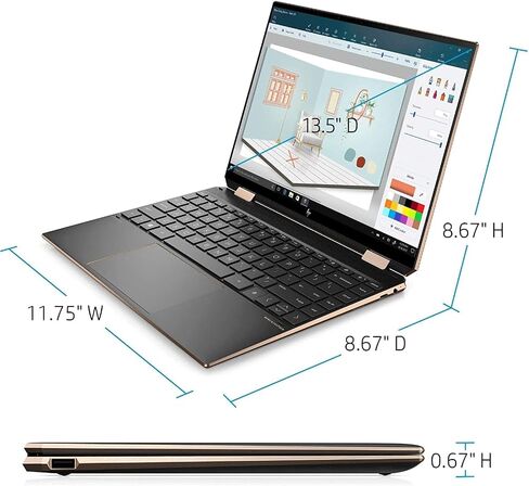HP 2022 Spectre Touch x360 14 in Ash-Gold Convertible Laptop Intel i5 up to 4.2GHz 8GB DDR4 2TB SSD 13.5in WUXGA Backlit Keyboard Win 11 (14-ea000-Renewed) in Saudi Arabia