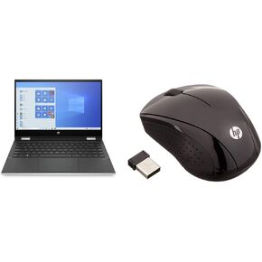 HP Pavilion x360 Convertible 14-inch Laptop & Wireless Mouse X3000 G2 (28Y30AA, Black) up to 15-Month Battery,Scroll Wheel, Side Grips for Control, Travel-Friendly, Blue LED in Kuwait