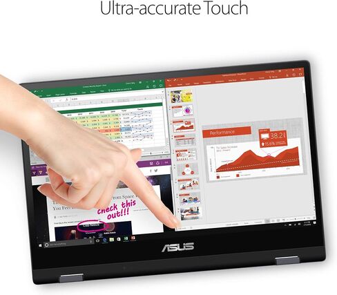 Asus Vivobook Flip 14 Thin & Light 2-in-1 Touch Laptop, 14" FHD Intel Core i7-8565U Processor, 8GB RAM, 512GB PCIe Nvme SSD, Windows 10 Home, Fingerprint Reader, TP412FA-DB72T, Star Grey in Saudi Arabia