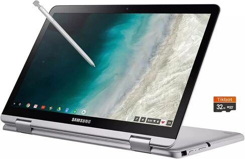 SAMSUNG Chromebook Plus (V2)، 12.2 بوصة (1900 × 1200). شاشة دوارة 360 درجة. قلم مدمج. سيليرون. كمبيوتر محمول 2 في 1. FHD. كاميرا بدقة 13 ميجابكسل، نظام تشغيل Chrome. النوع C. (ذاكرة الوصول العشوائي DDR4 بسعة 4 جيجابايت | بطاقة eMMC سعة 64 جيجابايت + بطاقة in Kuwait