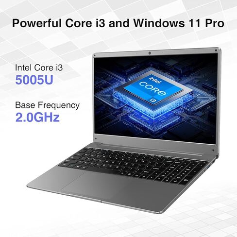 BiTECOOL 15.6-inch Windows 11 Laptop, Intel Core i3-5005U and 12GB RAM, 512GB SSD, FHD IPS Display Laptop Computer with 2.4G/5G Dual Band WiFi, Bluetooth 5.0, RJ45, Type C, Webcam, Long Battery Life in Kuwait