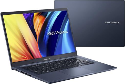 ASUS VivoBook 14 Slim Laptop, 14"  FHD Display, Intel Core i3-1215U CPU, Intel UHD Graphics, 4GB DDR4 RAM, 128GB SSD, Fingerprint Sensor, Windows 11 Home, Quiet Blue, F1402ZA-AB31 in Saudi Arabia