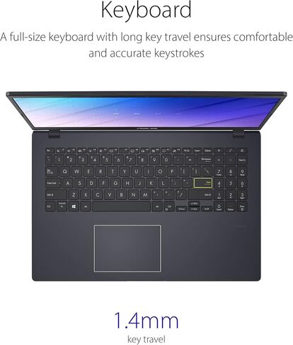 كمبيوتر محمول ASUS VivoBook 15 رفيع وخفيف الوزن، شاشة HD 15.6 بوصة، معالج Intel Celeron N4020، 4 جيجابايت DDR4 SO-DIMM، 1 تيرابايت SATA 5400RPM 2.5 بوصة HDD، Windows 10 Home، رمادي داكن، R565MA-RB05 in Kuwait