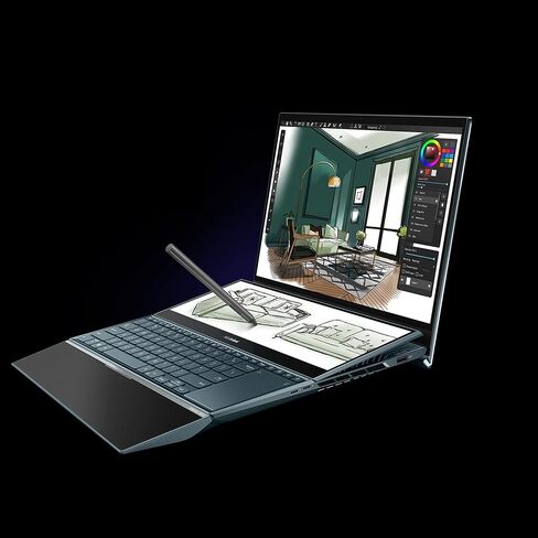 اسس لابتوب زين بوك برو ديو 15 OLED UX582، شاشة لمس OLED 15.6 انش 4K، i9-12900H، 32GB، 1TB، جيفورس RTX 3070 Ti، سكرين باد بلس، ويندوز 11 برو، ازرق سماوي، UX582ZW-XB99T in Saudi Arabia