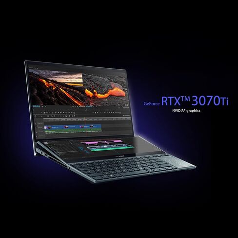 اسس لابتوب زين بوك برو ديو 15 OLED UX582، شاشة لمس OLED 15.6 انش 4K، i9-12900H، 32GB، 1TB، جيفورس RTX 3070 Ti، سكرين باد بلس، ويندوز 11 برو، ازرق سماوي، UX582ZW-XB99T in Saudi Arabia