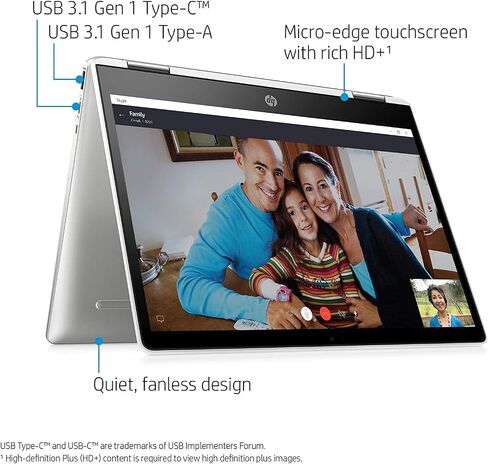 HP Chromebook X360 11 G2 11.6 inches Touchscreen Convertible 2 in 1 Laptop - Intel N4000 1.10GHz, 4GB RAM, 32GB eMMC (Renewed) in Saudi Arabia